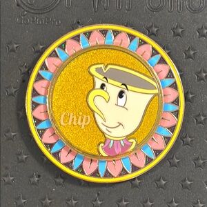 Disney Pin Monogram Box Lunch - Beauty and the Beast Plate Spinner - Chip